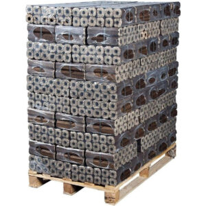 Palette 960 kg Briquettes Pini Kay – 96 packs de bois compressé naturel